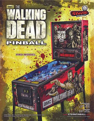 The Walking Dead Stern Pinball Game Translite Sign NEW 19x26 